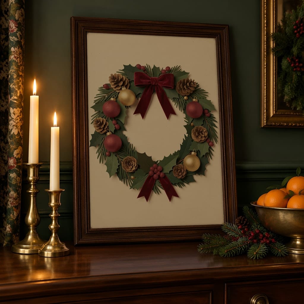 Christmas Frame Mockup Bundle — Holiday Wall Art PSD Templates (40 Scenes): mockup scene 4 of 40