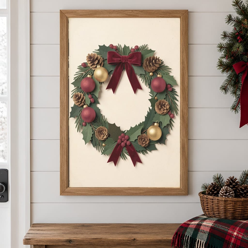 Christmas Frame Mockup Bundle — Holiday Wall Art PSD Templates (40 Scenes): mockup scene 5 of 40