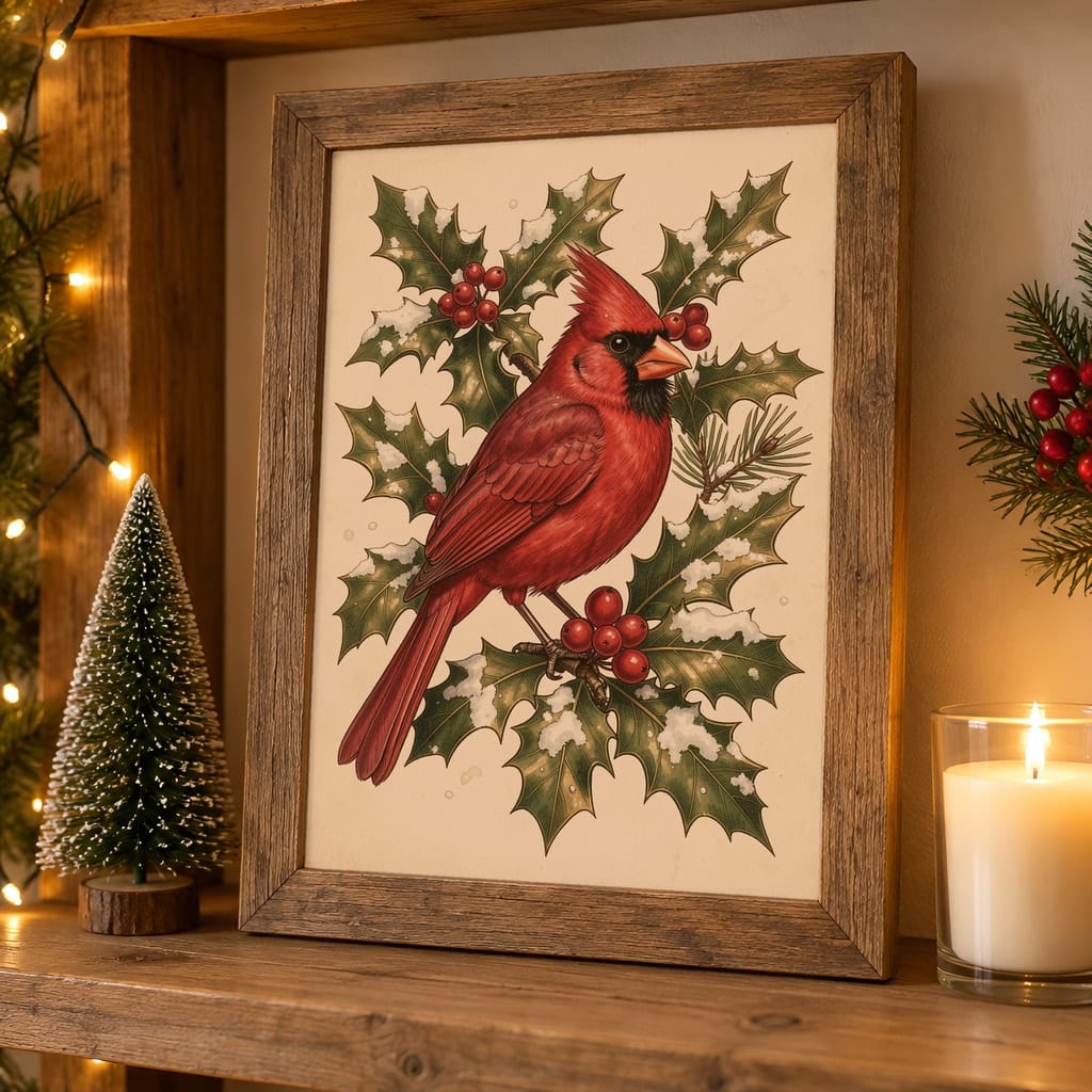 Christmas Frame Mockup Bundle — Holiday Wall Art PSD Templates (40 Scenes): mockup scene 9 of 40
