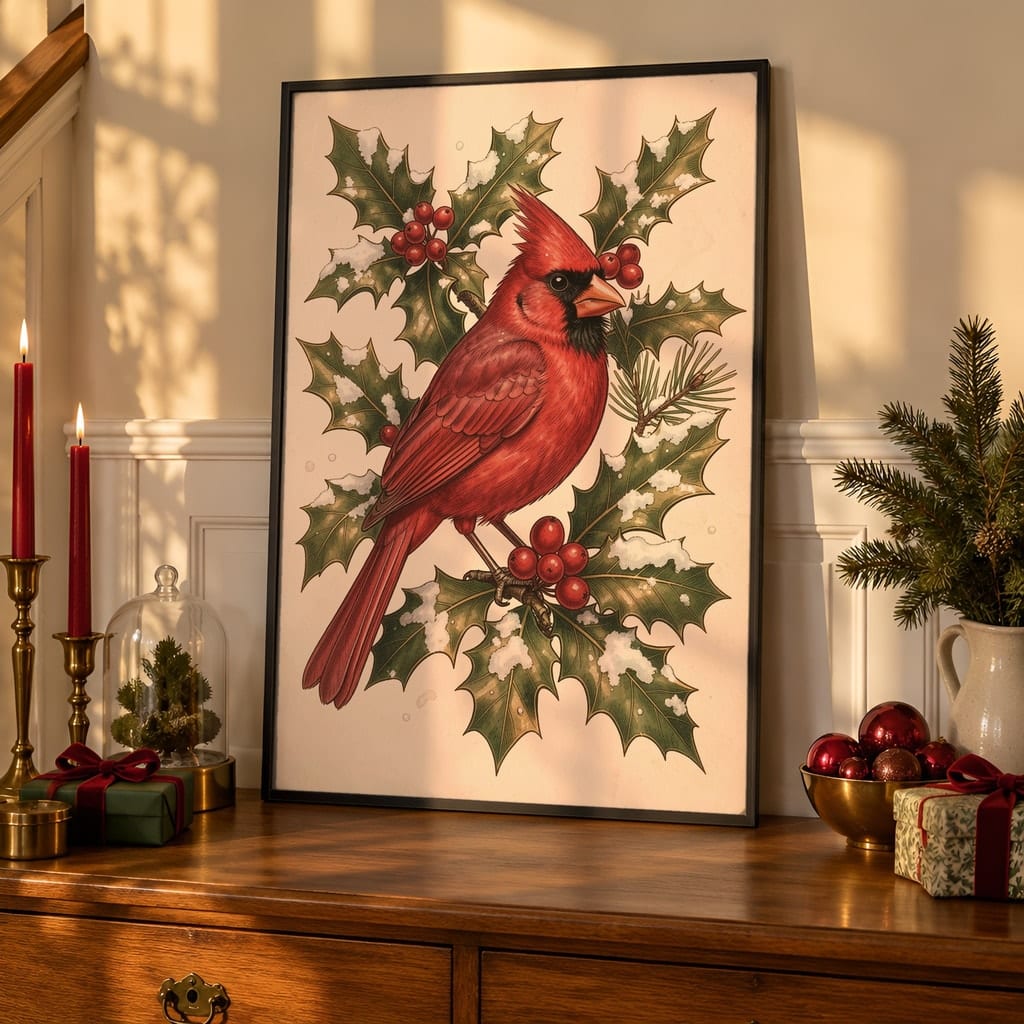 Christmas Frame Mockup Bundle — 40 Vertical Staircase and Hallway Wall Art PSD Mockups: mockup scene 12 of 40