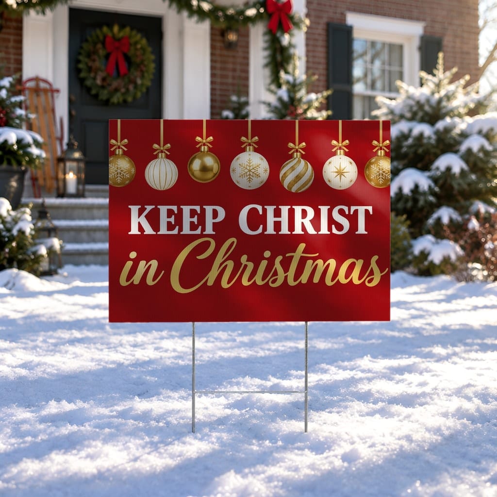 Christmas Yard Sign Mockup Bundle — 20 Horizontal 24x18 Yard Sign PSD Mockups: mockup scene 10 of 20