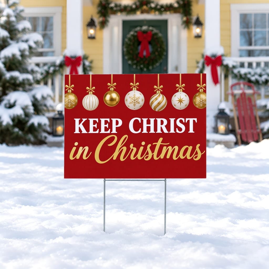 Christmas Yard Sign Mockup Bundle — 20 Horizontal 24x18 Yard Sign PSD Mockups: mockup scene 12 of 20