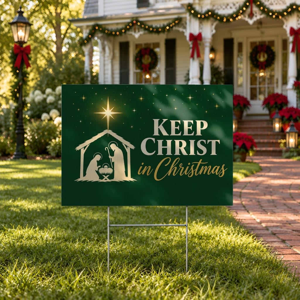 Christmas Yard Sign Mockup Bundle — 20 Horizontal 24x18 Yard Sign PSD Mockups: mockup scene 16 of 20