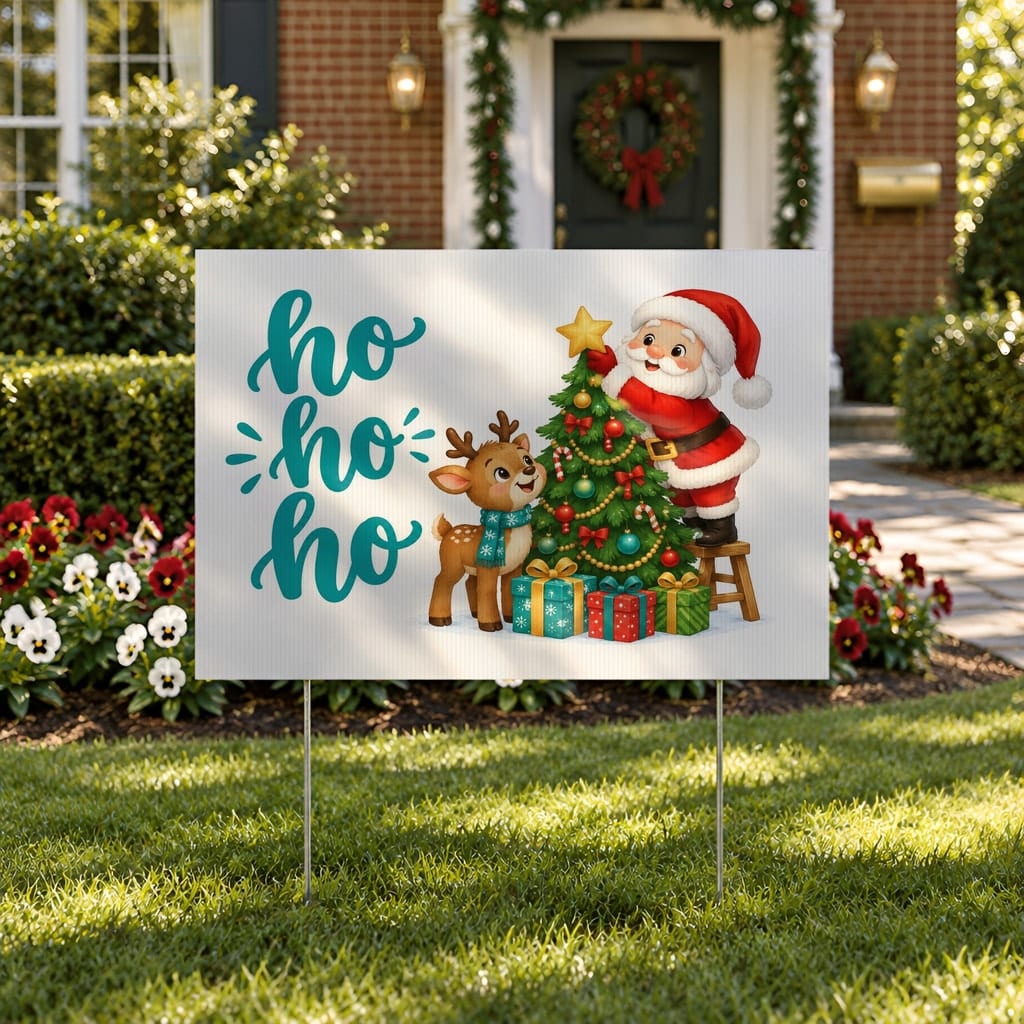 Christmas Yard Sign Mockup Bundle — 20 Horizontal 24x18 Yard Sign PSD Mockups: mockup scene 2 of 20