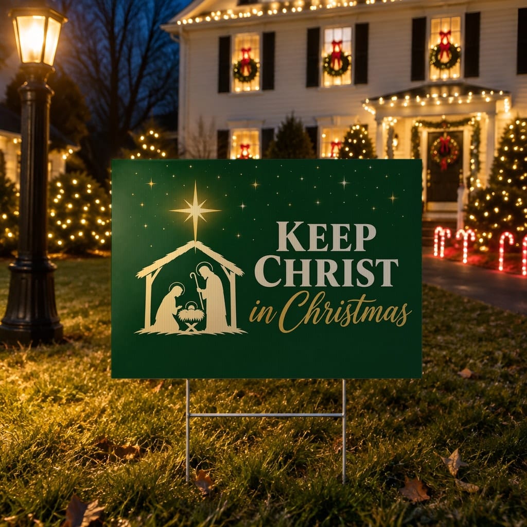 Christmas Yard Sign Mockup Bundle — 20 Horizontal 24x18 Yard Sign PSD Mockups: mockup scene 5 of 20