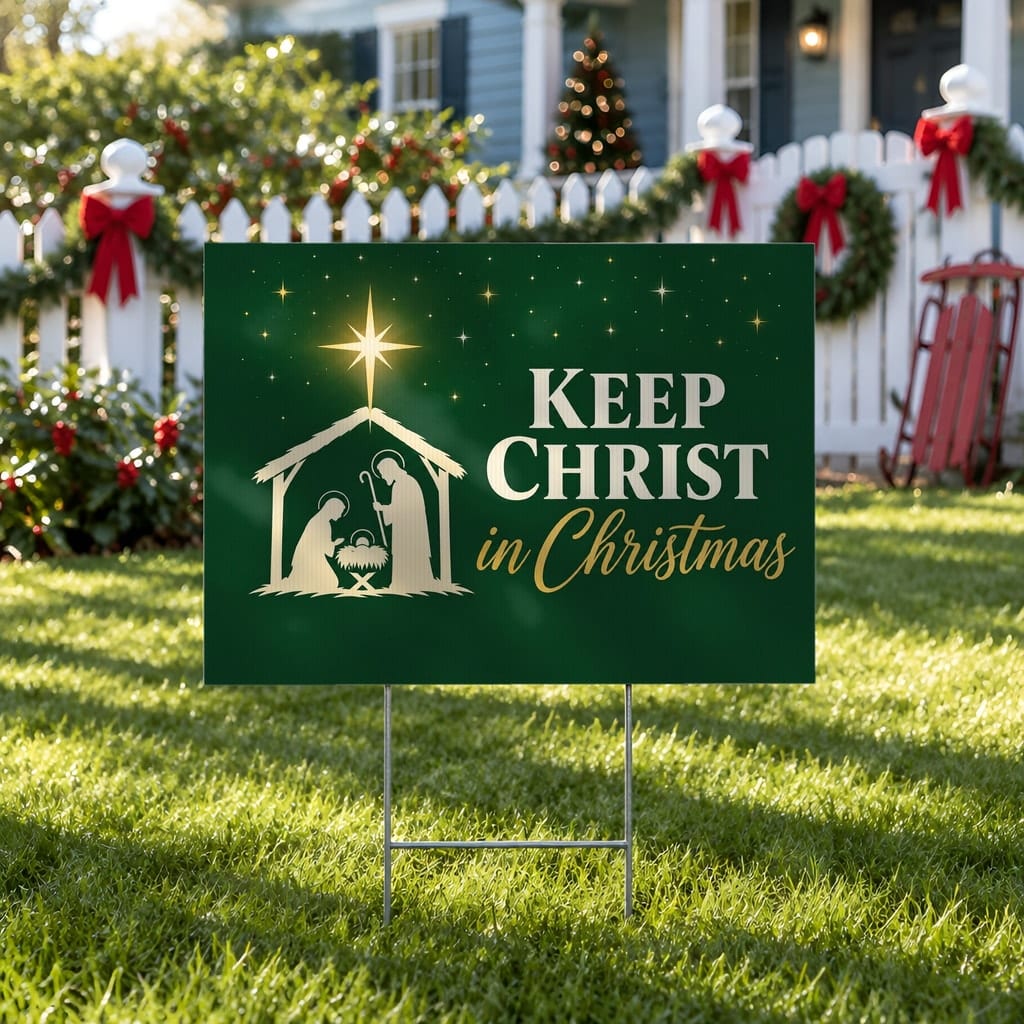 Christmas Yard Sign Mockup Bundle — 20 Horizontal 24x18 Yard Sign PSD Mockups: mockup scene 7 of 20