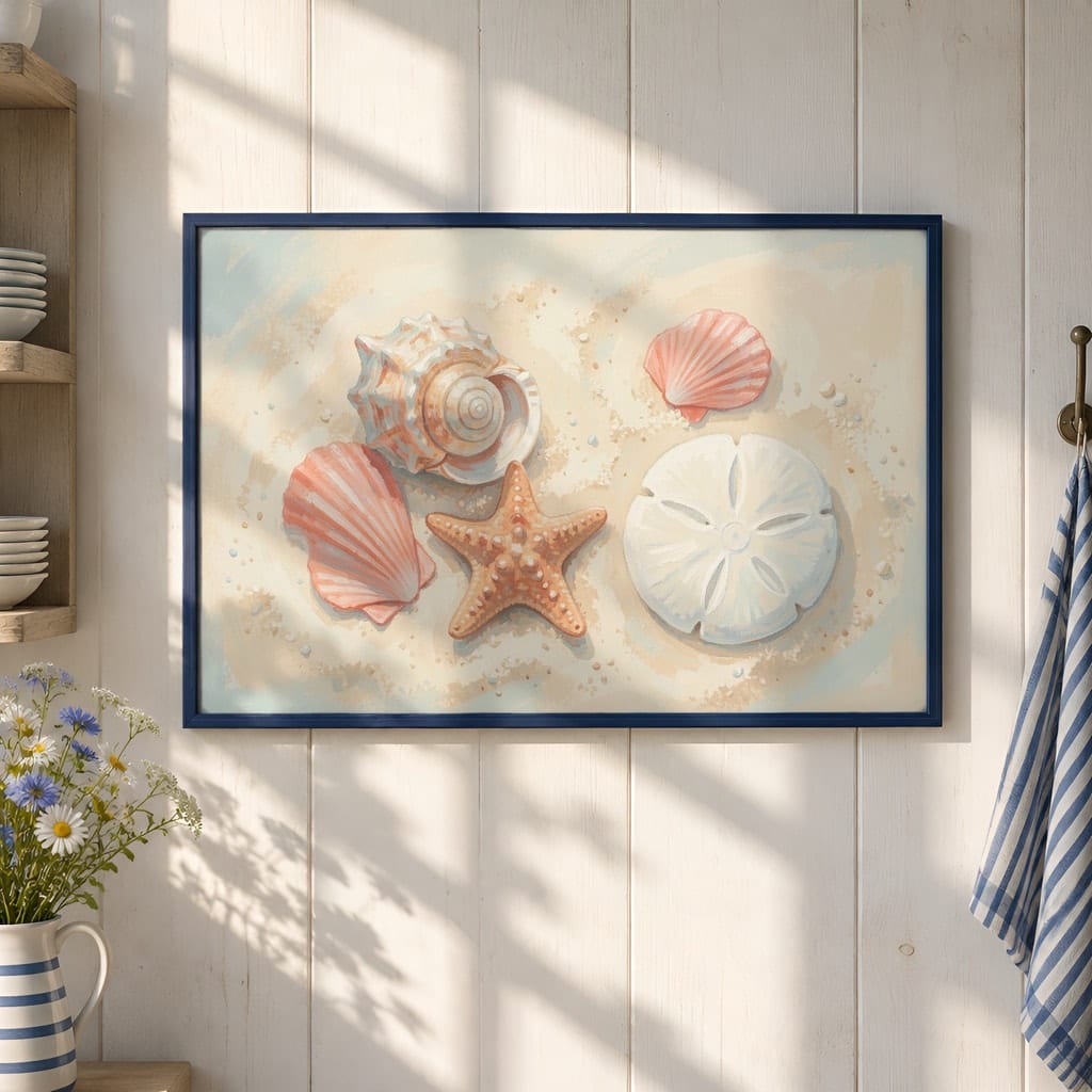 Coastal Frame Mockup Bundle — 40 Horizontal Beach House Wall Art PSD Mockups: mockup scene 11 of 40