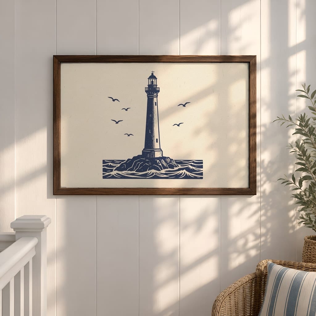 Coastal Frame Mockup Bundle — 40 Horizontal Beach House Wall Art PSD Mockups: mockup scene 18 of 40