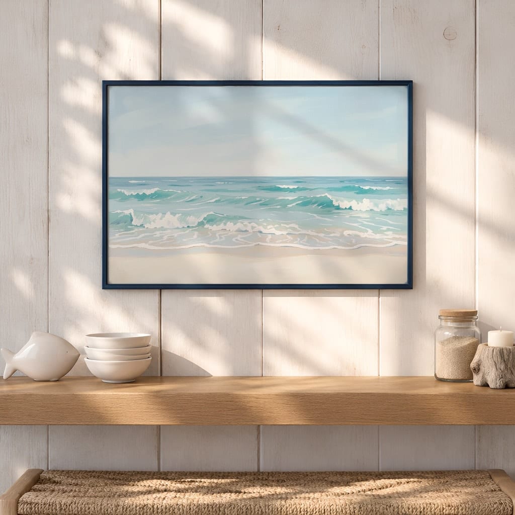 Coastal Frame Mockup Bundle — 40 Horizontal Beach House Wall Art PSD Mockups: mockup scene 20 of 40