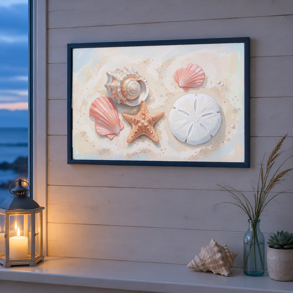 Coastal Frame Mockup Bundle — 40 Horizontal Beach House Wall Art PSD Mockups: mockup scene 33 of 40