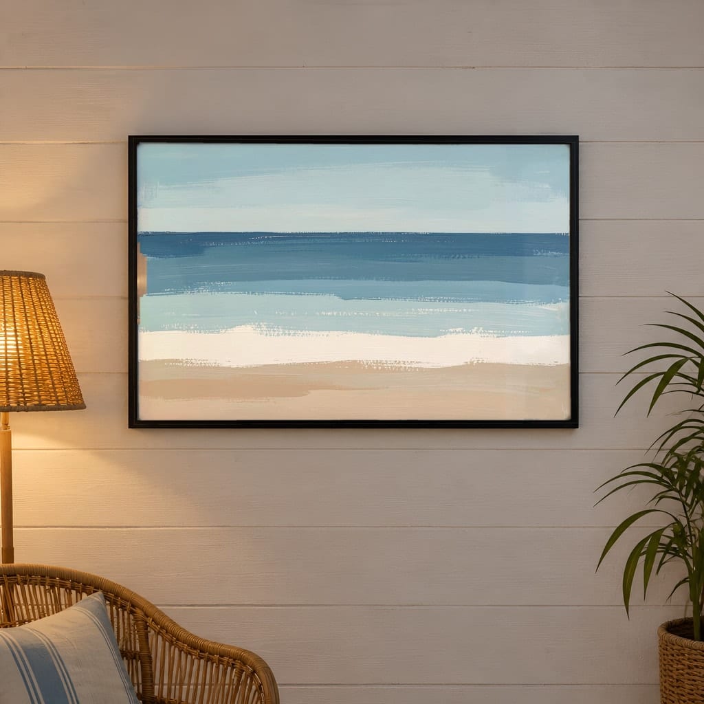 Coastal Frame Mockup Bundle — 40 Horizontal Beach House Wall Art PSD Mockups: mockup scene 39 of 40