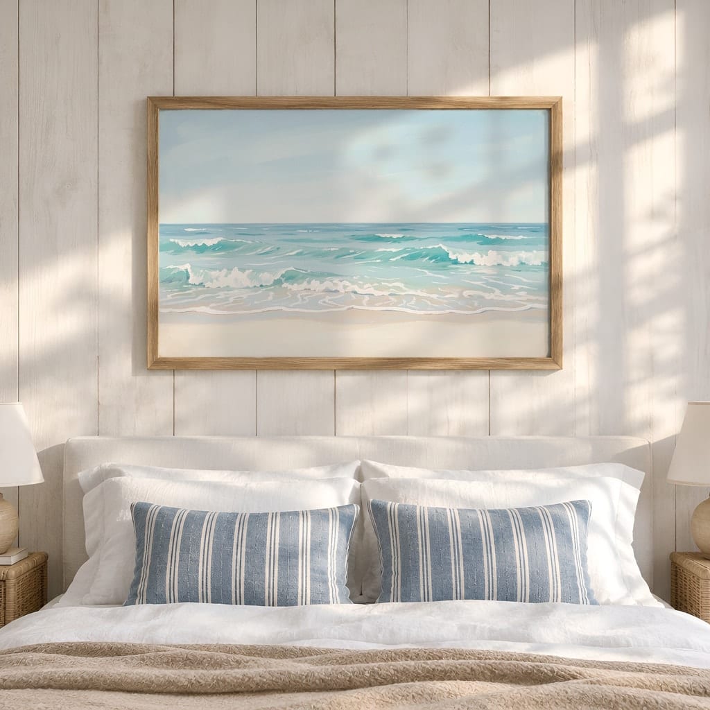 Coastal Frame Mockup Bundle — 40 Horizontal Beach House Wall Art PSD Mockups: mockup scene 6 of 40