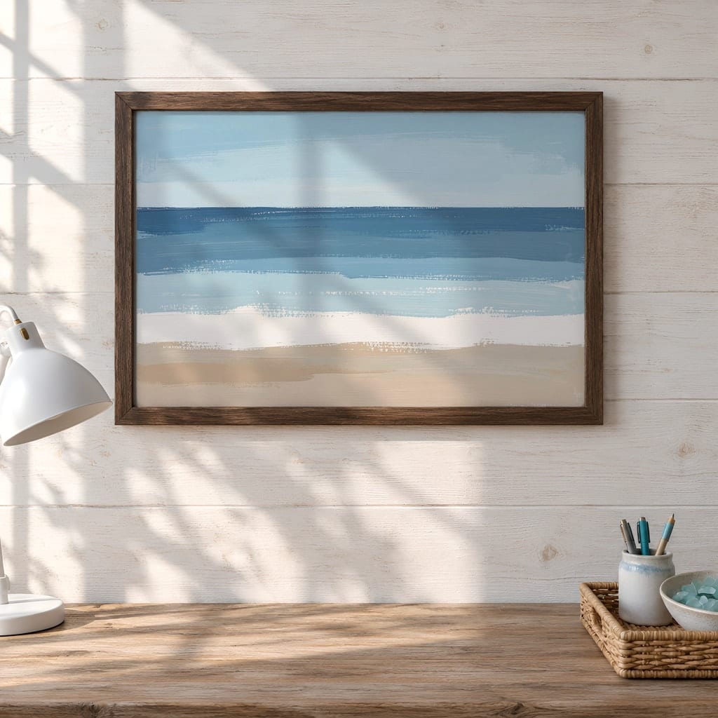 Coastal Frame Mockup Bundle — 40 Horizontal Beach House Wall Art PSD Mockups: mockup scene 8 of 40
