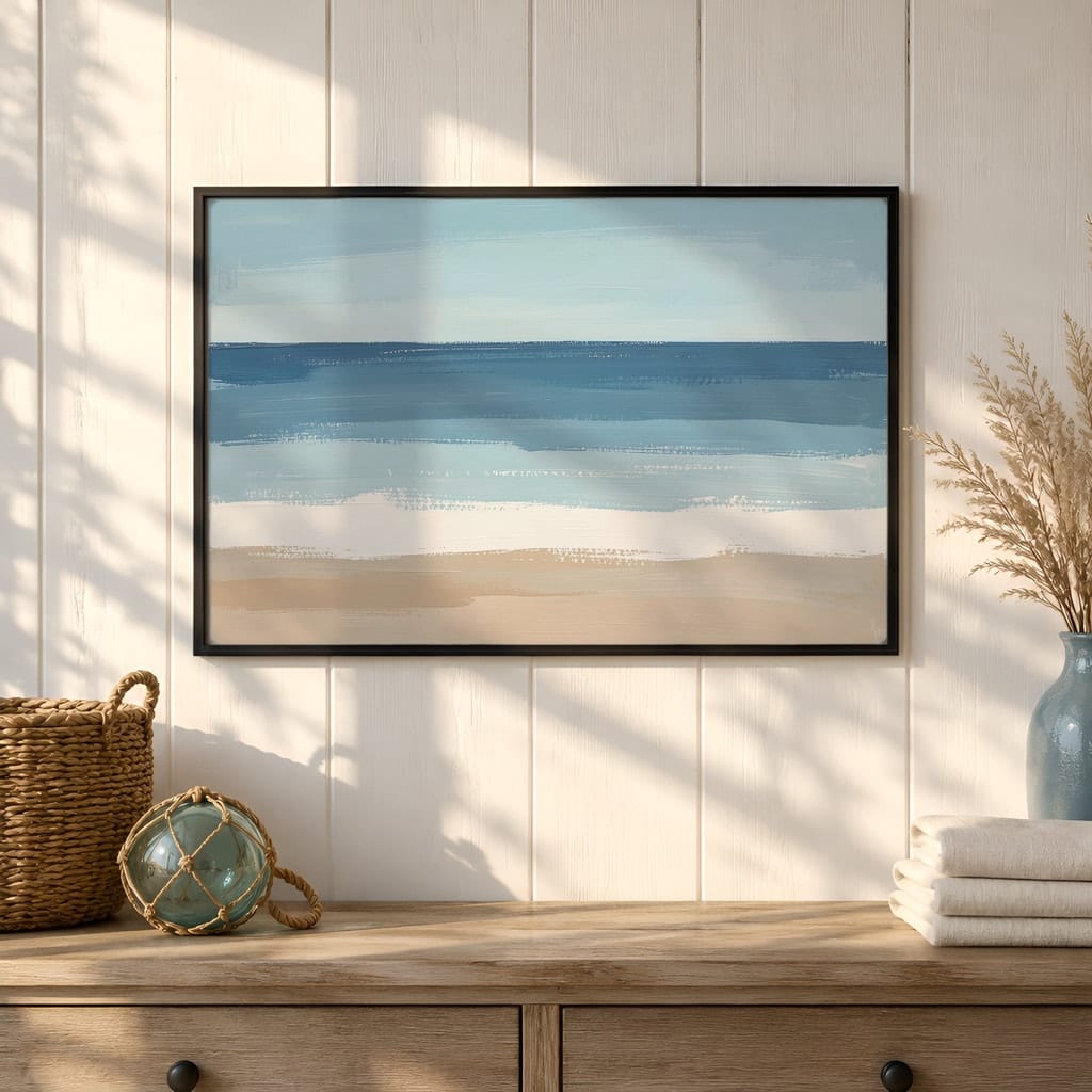 Coastal Frame Mockup Bundle — 40 Horizontal Beach House Wall Art PSD Mockups: mockup scene 9 of 40