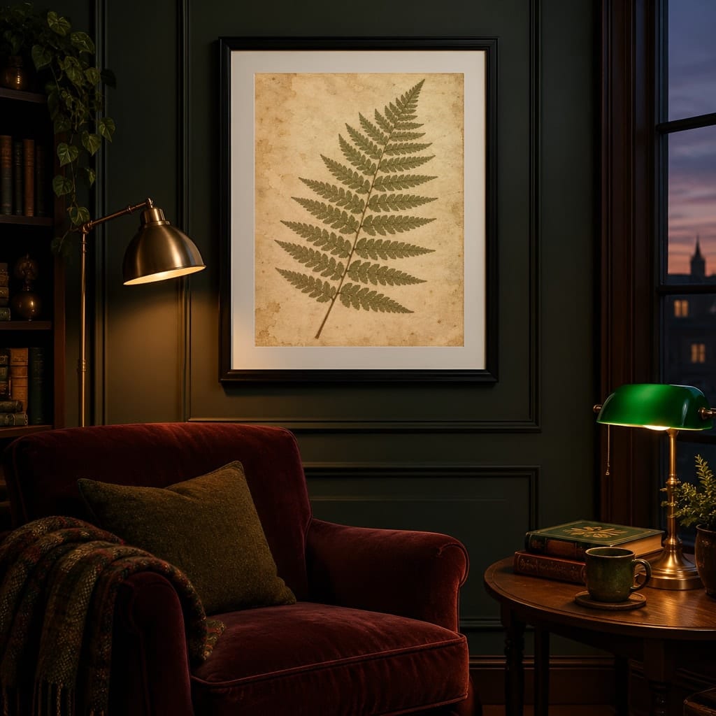 Dark Academia Frame Mockup — Single Home Study Wall Art PSD Templates (20 Scenes): mockup scene 15 of 20