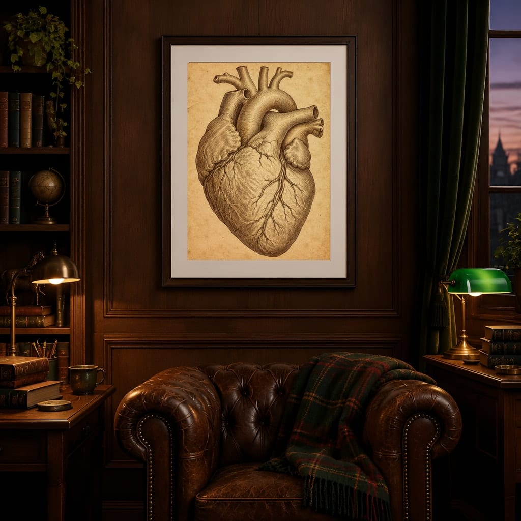 Dark Academia Frame Mockup — Single Home Study Wall Art PSD Templates (20 Scenes): mockup scene 17 of 20