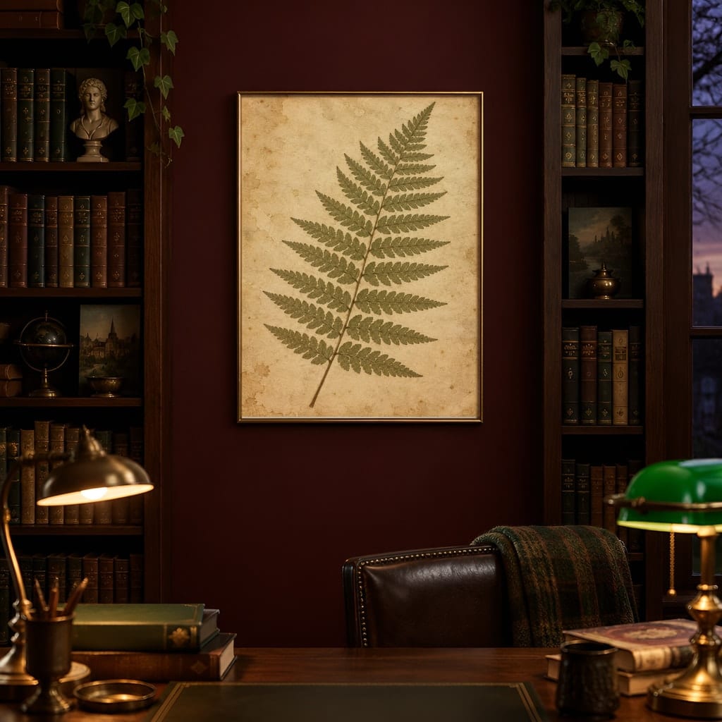 Dark Academia Frame Mockup — Single Home Study Wall Art PSD Templates (20 Scenes): mockup scene 18 of 20