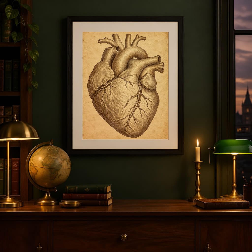 Dark Academia Frame Mockup — Single Home Study Wall Art PSD Templates (20 Scenes): mockup scene 19 of 20