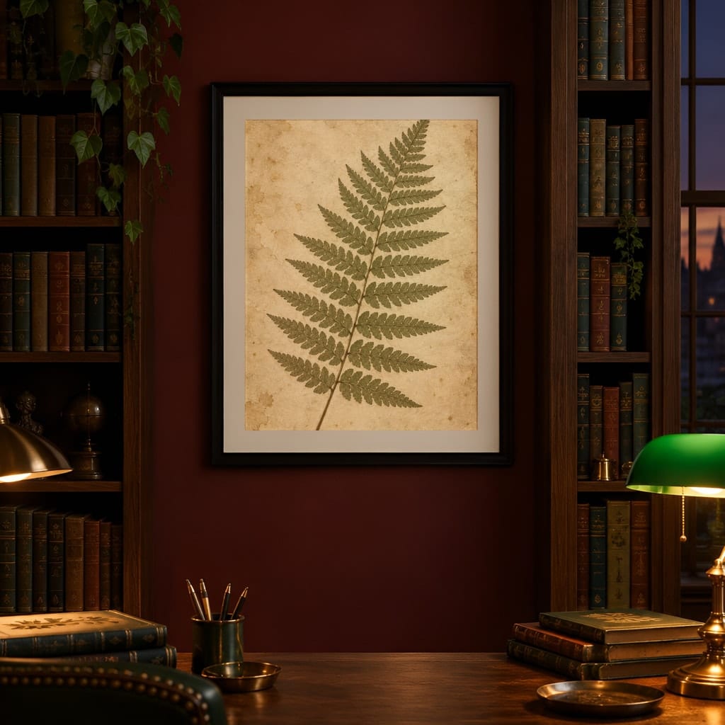 Dark Academia Frame Mockup — Single Home Study Wall Art PSD Templates (20 Scenes): mockup scene 3 of 20