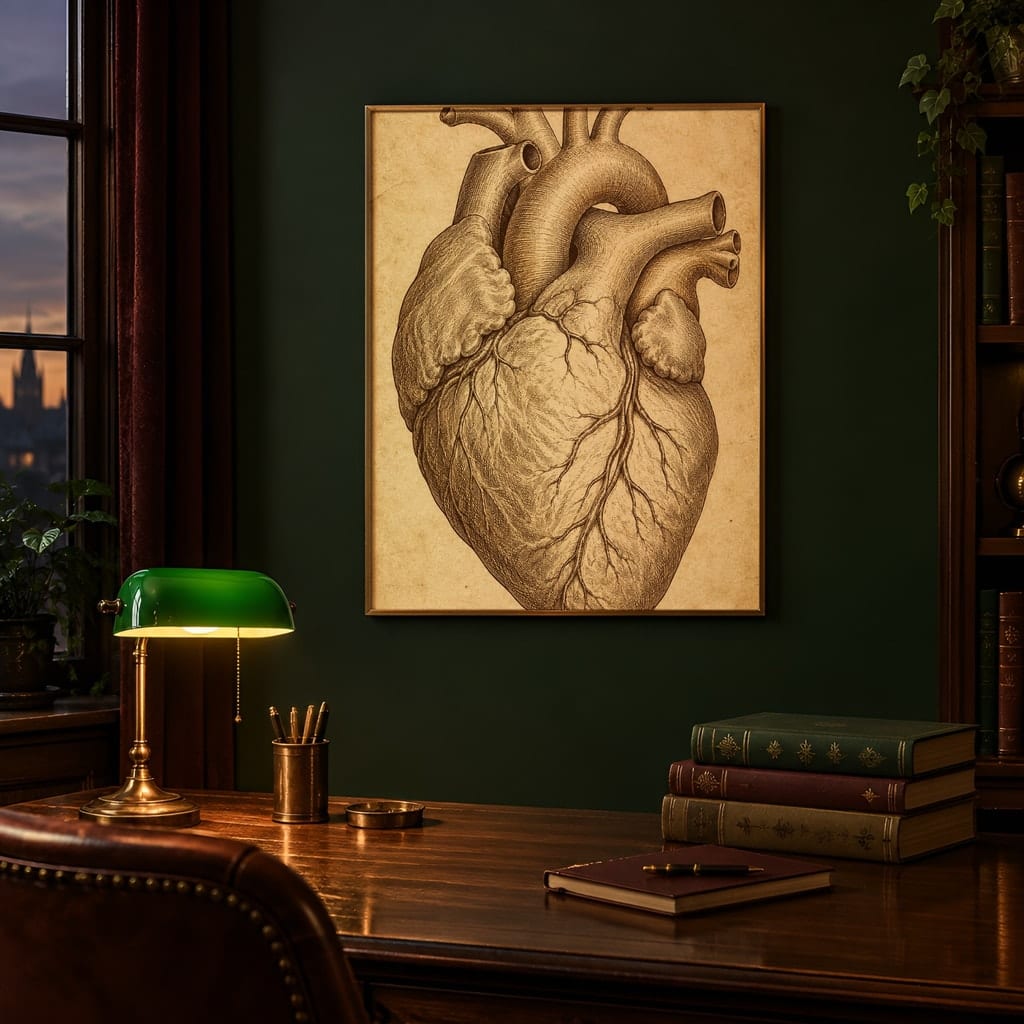 Dark Academia Frame Mockup — Single Home Study Wall Art PSD Templates (20 Scenes): mockup scene 6 of 20