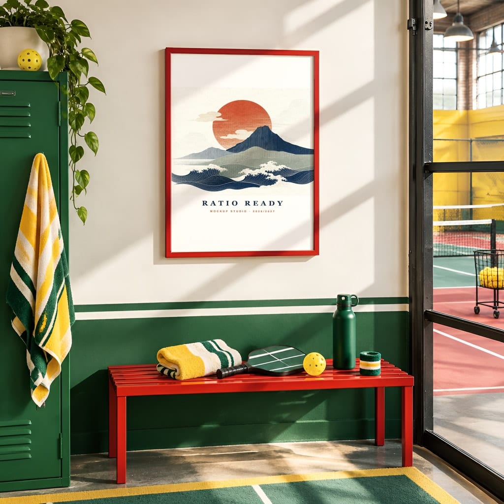 Pickleball Wall Art Mockup Bundle — Sports Poster and Gallery Frame PSD Templates (40 Scenes): mockup scene 10 of 40