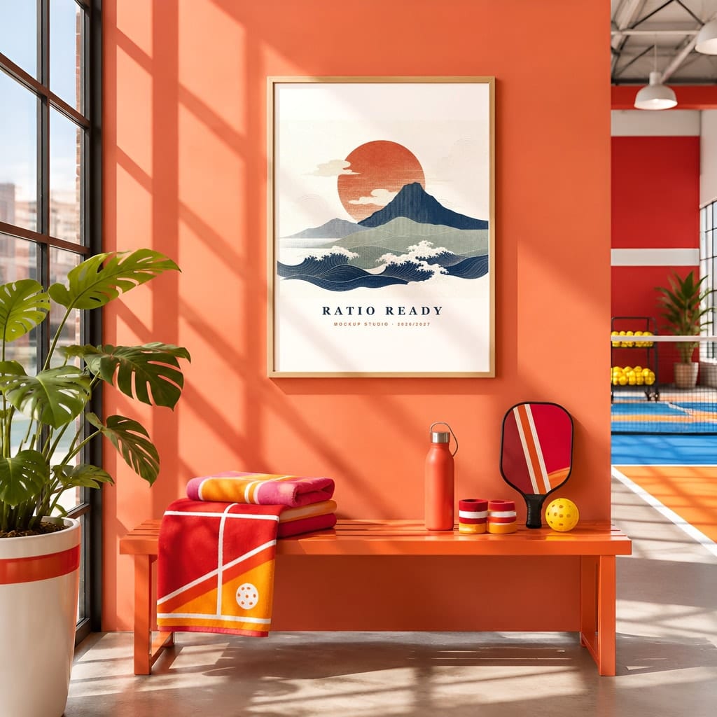 Pickleball Wall Art Mockup Bundle — Sports Poster and Gallery Frame PSD Templates (40 Scenes): mockup scene 22 of 40