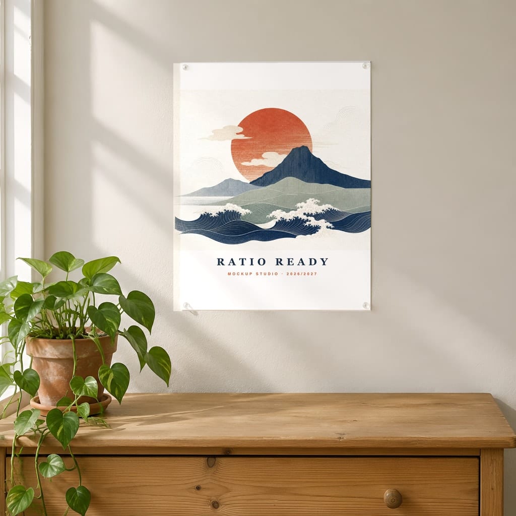 Poster Mockup No Frame — Dorm Room and Rental Taped Wall PSD Templates (20 Scenes): mockup scene 3 of 20