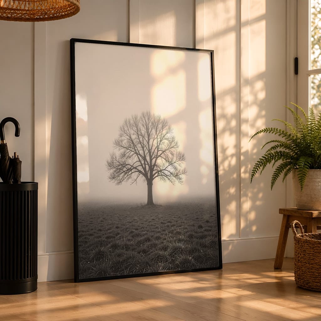 Entryway Frame Mockup Bundle — 40 Vertical Hallway Wall Art PSD Mockups: mockup scene 19 of 40