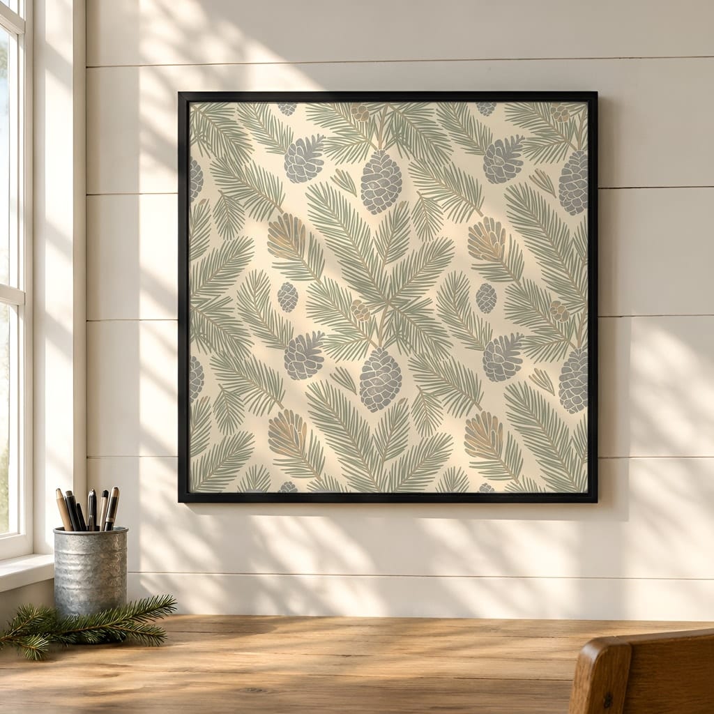Square Frame Mockup Bundle — 20 Farmhouse Christmas 1:1 Wall Art PSD Mockups: mockup scene 10 of 20