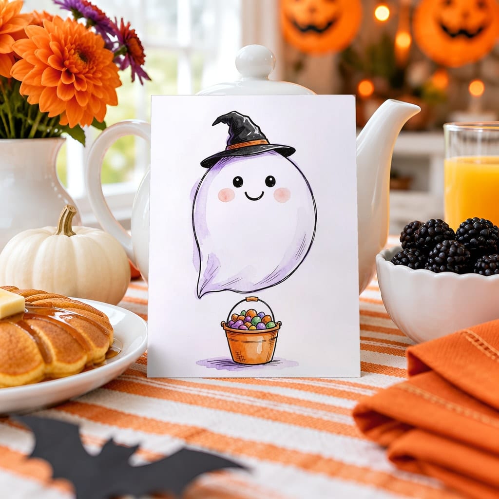 Halloween Card Mockup Bundle — 20 Spooky Orange and Black 5x7 Greeting Card PSD Mockups: mockup scene 20 of 20