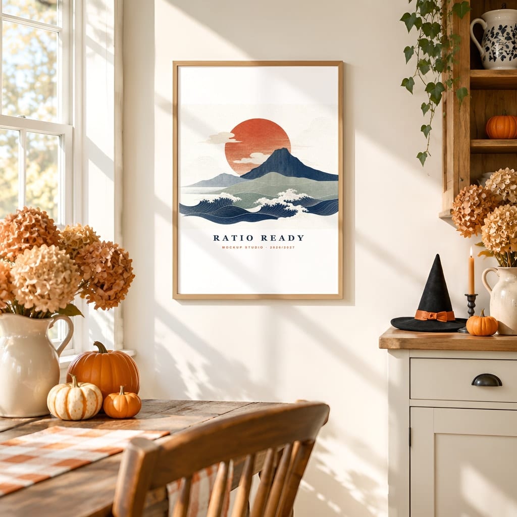 Halloween Wall Art & Poster Mockup Bundle — Spooky Frame and Gallery PSD Templates (40 Scenes): mockup scene 16 of 40