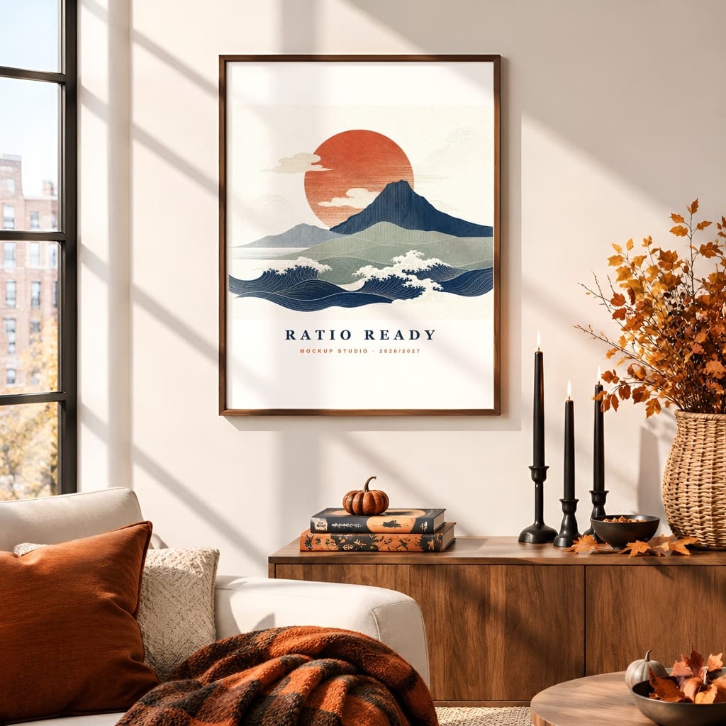 Halloween Wall Art & Poster Mockup Bundle — Spooky Frame and Gallery PSD Templates (40 Scenes): mockup scene 23 of 40
