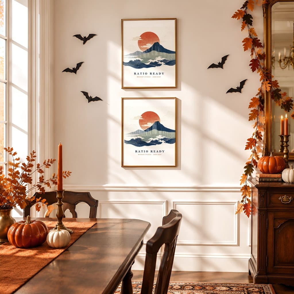 Halloween Wall Art & Poster Mockup Bundle — Spooky Frame and Gallery PSD Templates (40 Scenes): mockup scene 26 of 40