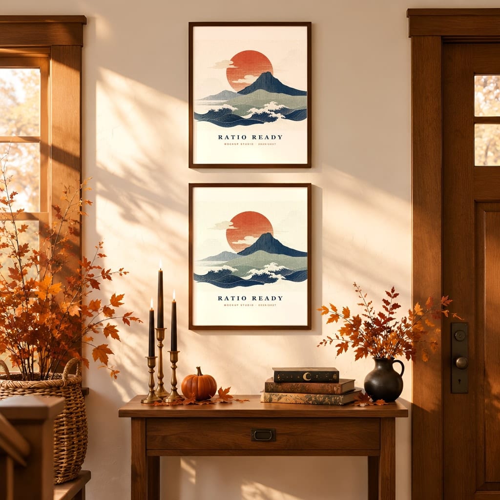 Halloween Wall Art & Poster Mockup Bundle — Spooky Frame and Gallery PSD Templates (40 Scenes): mockup scene 27 of 40