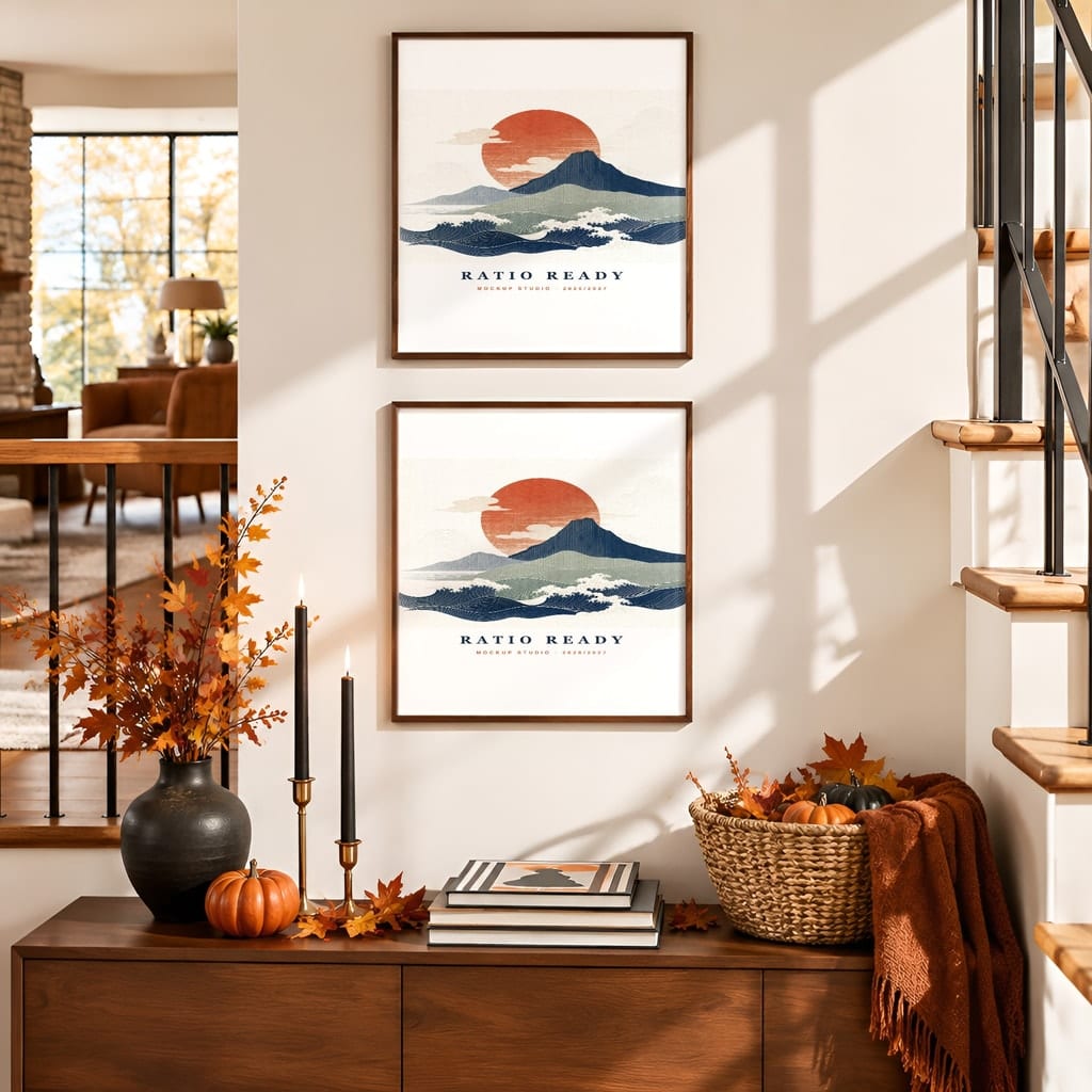 Halloween Wall Art & Poster Mockup Bundle — Spooky Frame and Gallery PSD Templates (40 Scenes): mockup scene 31 of 40