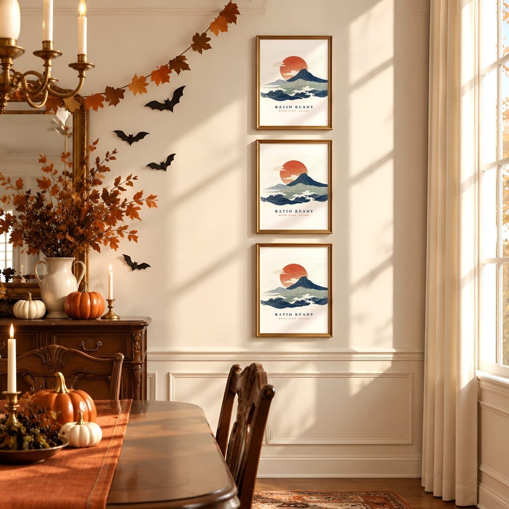 Halloween Wall Art & Poster Mockup Bundle — Spooky Frame and Gallery PSD Templates (40 Scenes): mockup scene 38 of 40