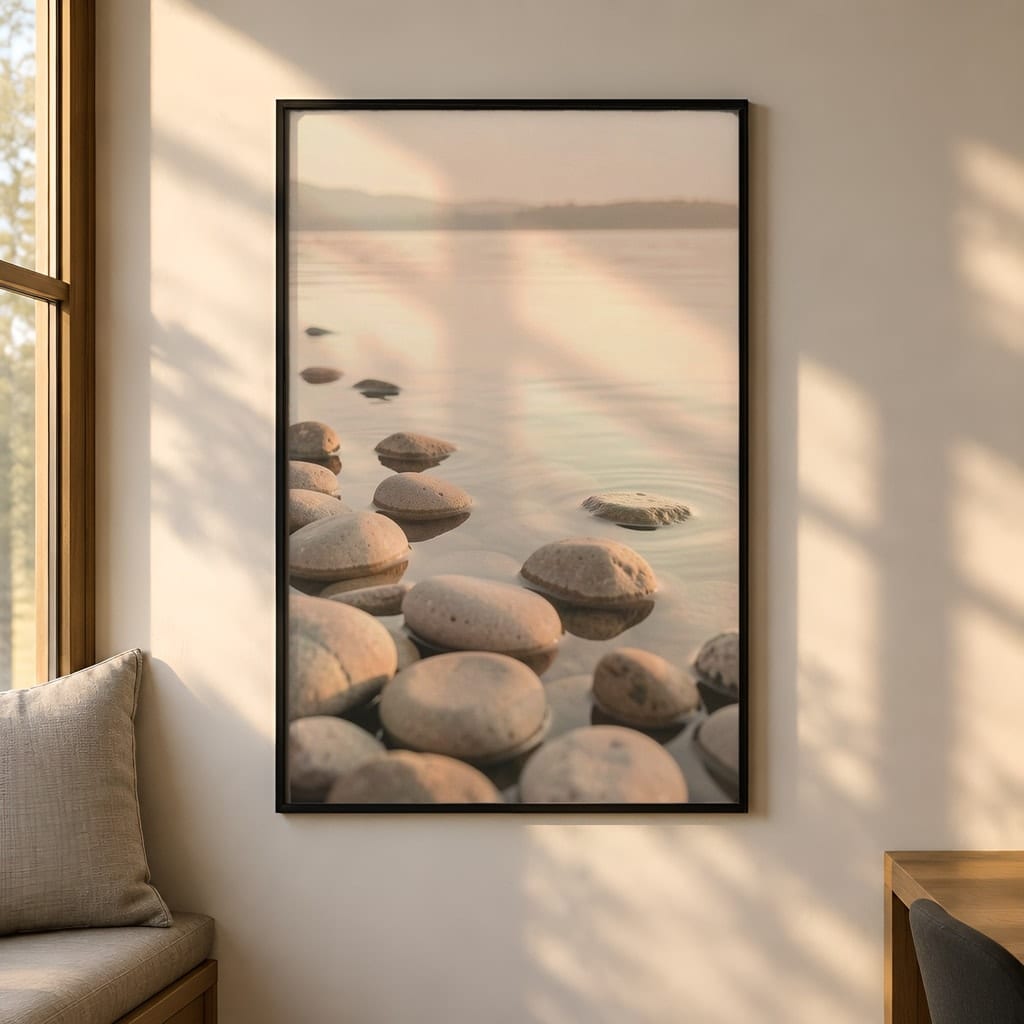 Home Office Frame Mockup Bundle — 20 Vertical Desk Wall Art PSD Mockups: mockup scene 13 of 20