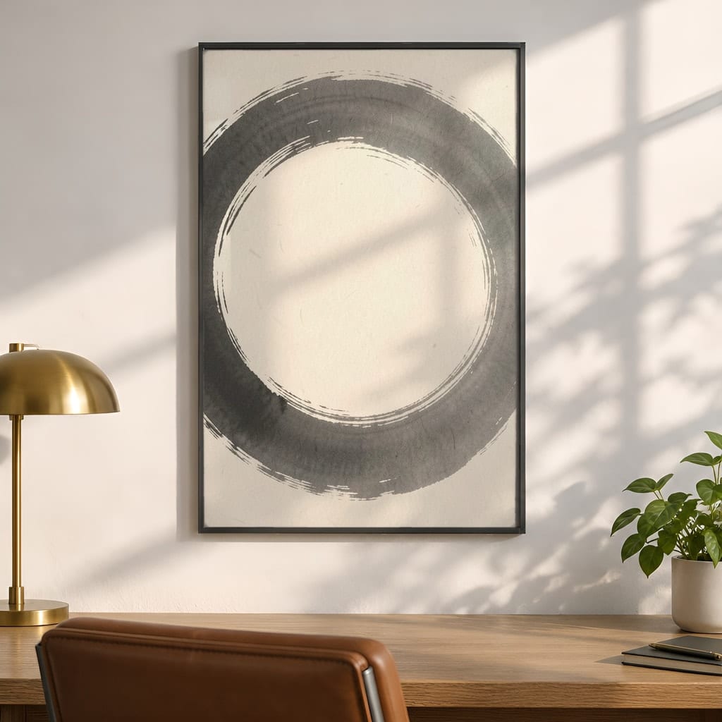 Home Office Frame Mockup Bundle — 20 Vertical Desk Wall Art PSD Mockups: mockup scene 14 of 20
