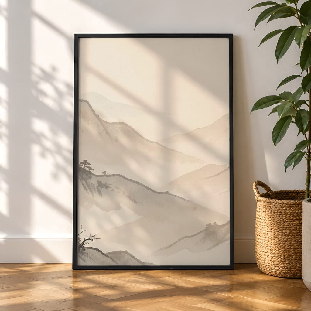 Home Office Frame Mockup Bundle — 20 Vertical Desk Wall Art PSD Mockups: mockup scene 8 of 20