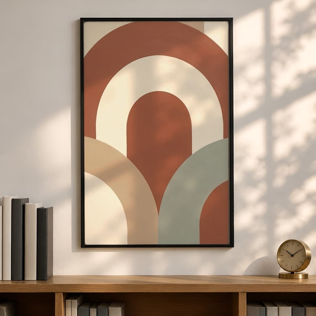 Home Office Frame Mockup Bundle — 20 Vertical Desk Wall Art PSD Mockups: mockup scene 9 of 20