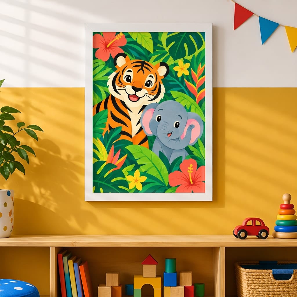Kids Room Frame Mockup — Playroom Wall Art PSD Templates (20 Scenes) — first mockup scene from the pack