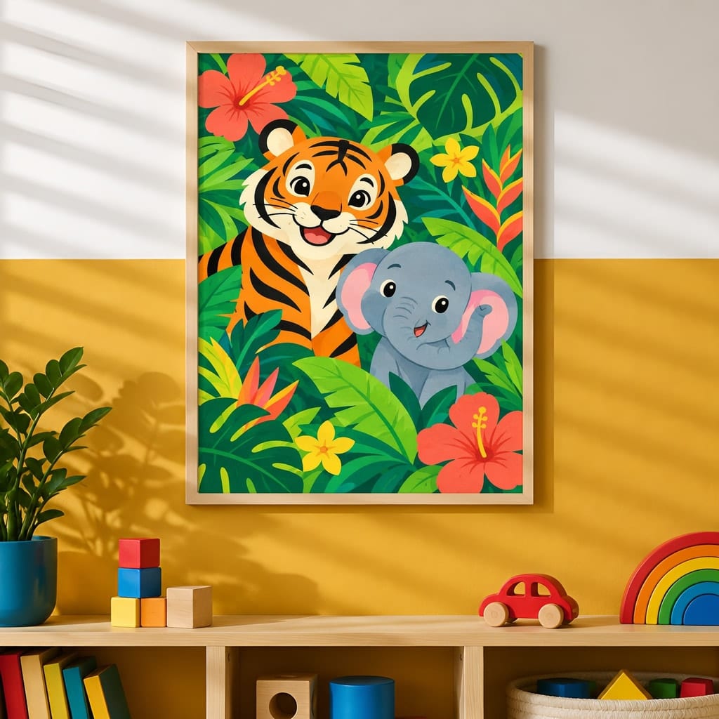 Kids Room Frame Mockup — Playroom Wall Art PSD Templates (20 Scenes): mockup scene 11 of 20