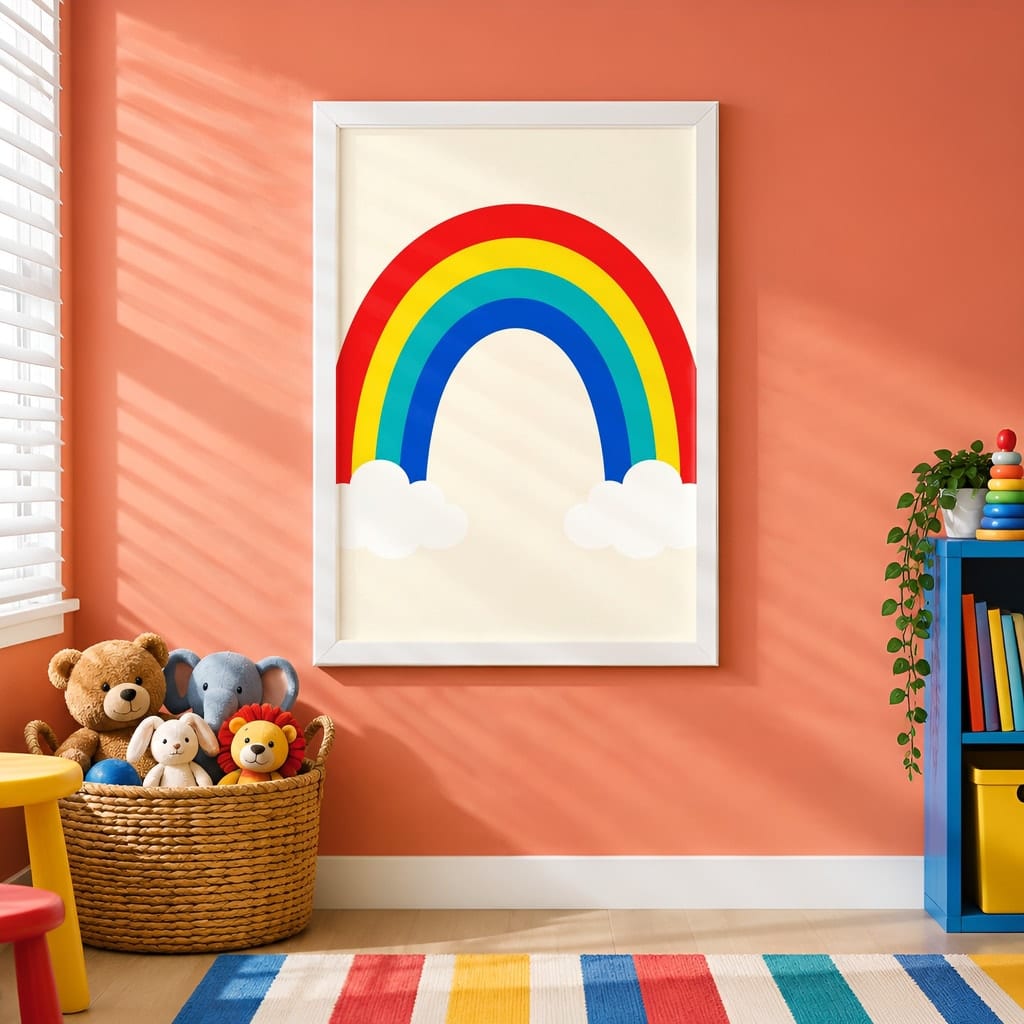 Kids Room Frame Mockup — Playroom Wall Art PSD Templates (20 Scenes): mockup scene 13 of 20