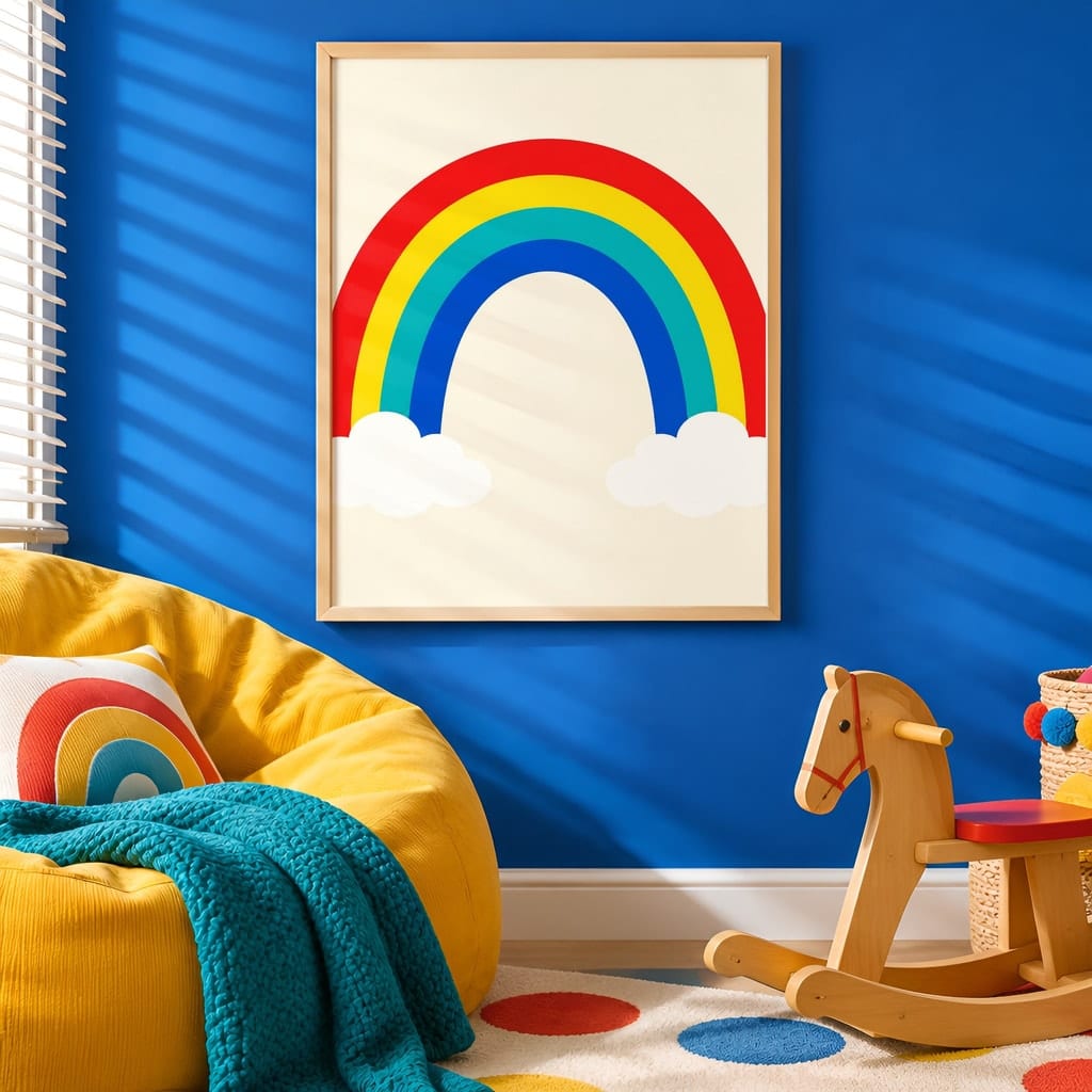 Kids Room Frame Mockup — Playroom Wall Art PSD Templates (20 Scenes): mockup scene 15 of 20