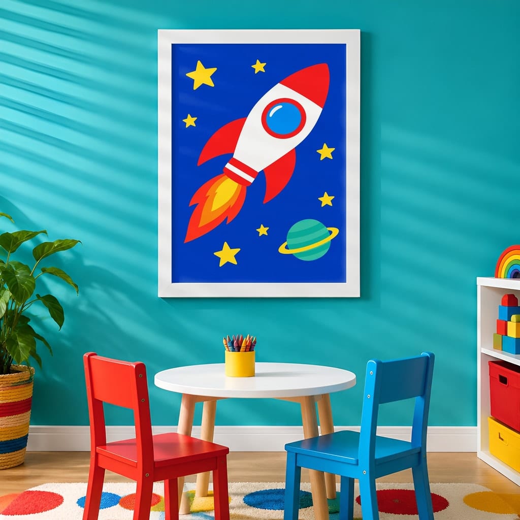 Kids Room Frame Mockup — Playroom Wall Art PSD Templates (20 Scenes): mockup scene 17 of 20