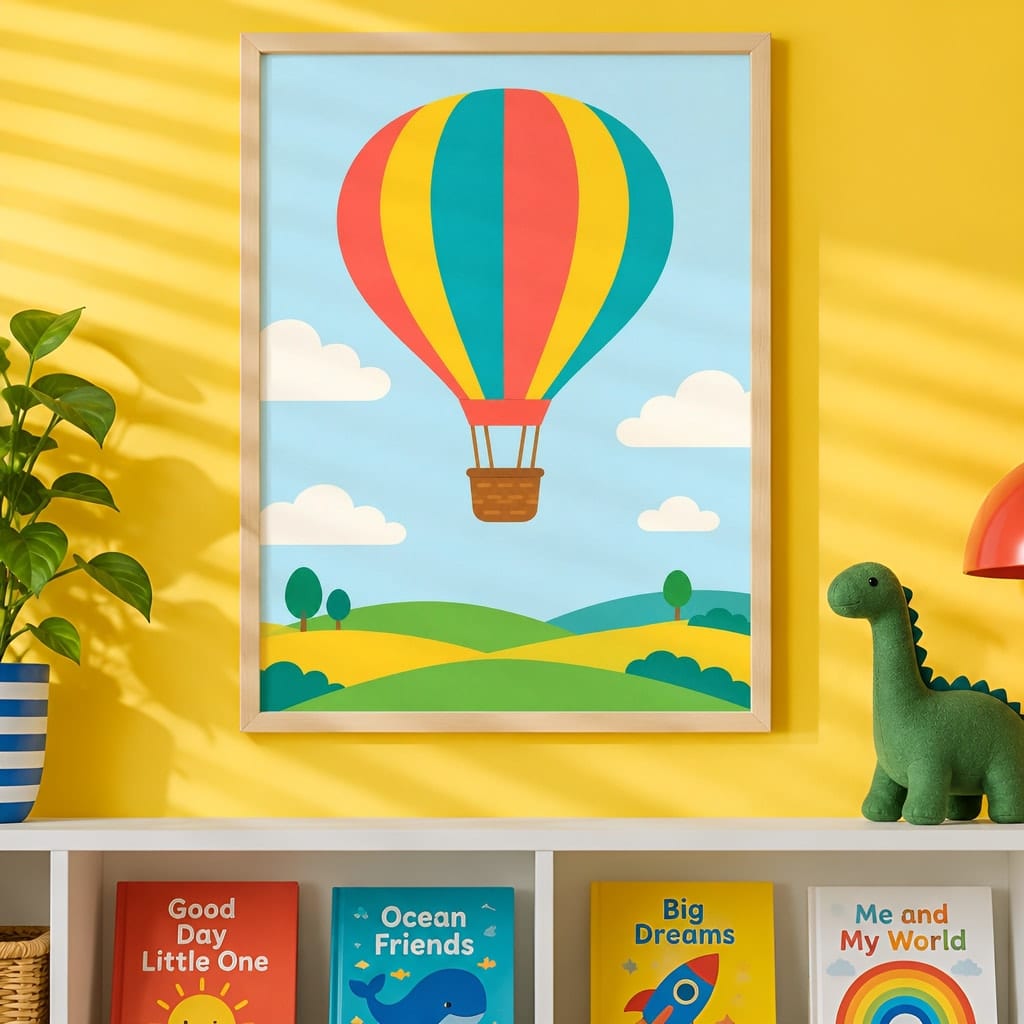 Kids Room Frame Mockup — Playroom Wall Art PSD Templates (20 Scenes): mockup scene 19 of 20