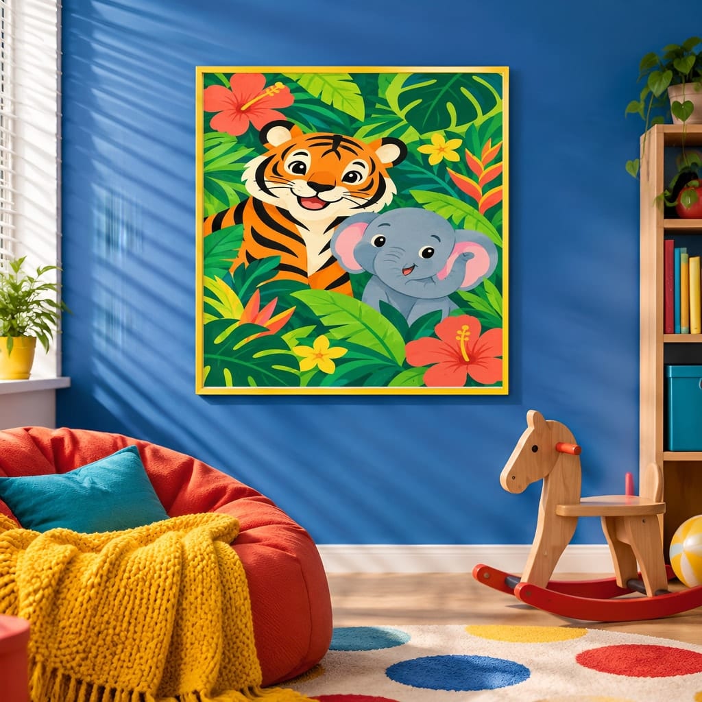 Kids Room Frame Mockup — Playroom Wall Art PSD Templates (20 Scenes): mockup scene 20 of 20