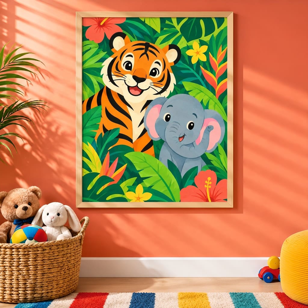 Kids Room Frame Mockup — Playroom Wall Art PSD Templates (20 Scenes): mockup scene 3 of 20
