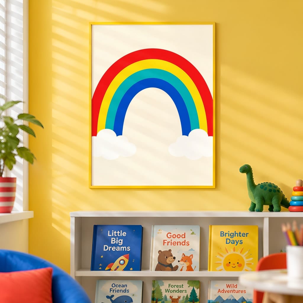 Kids Room Frame Mockup — Playroom Wall Art PSD Templates (20 Scenes): mockup scene 4 of 20