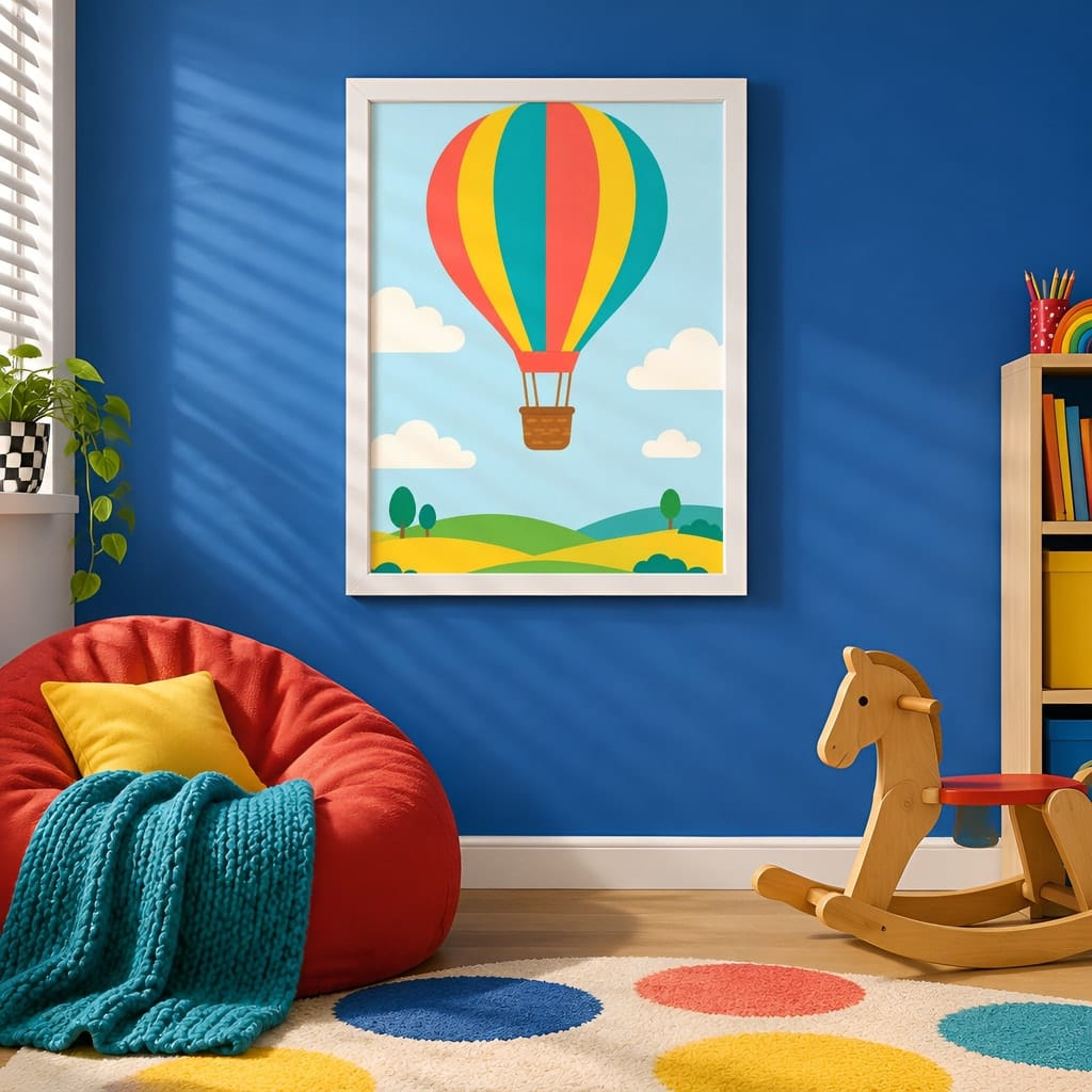 Kids Room Frame Mockup — Playroom Wall Art PSD Templates (20 Scenes): mockup scene 5 of 20